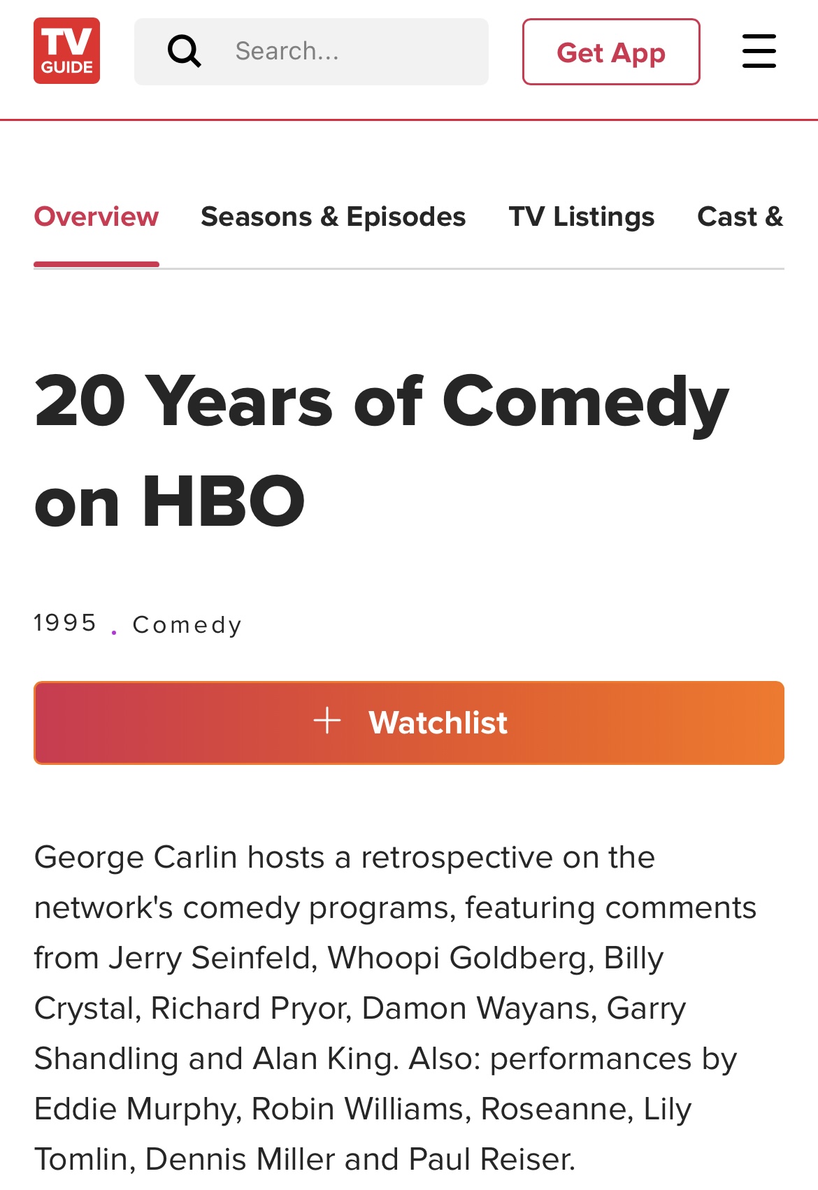 20 Years of Comedy on HBO