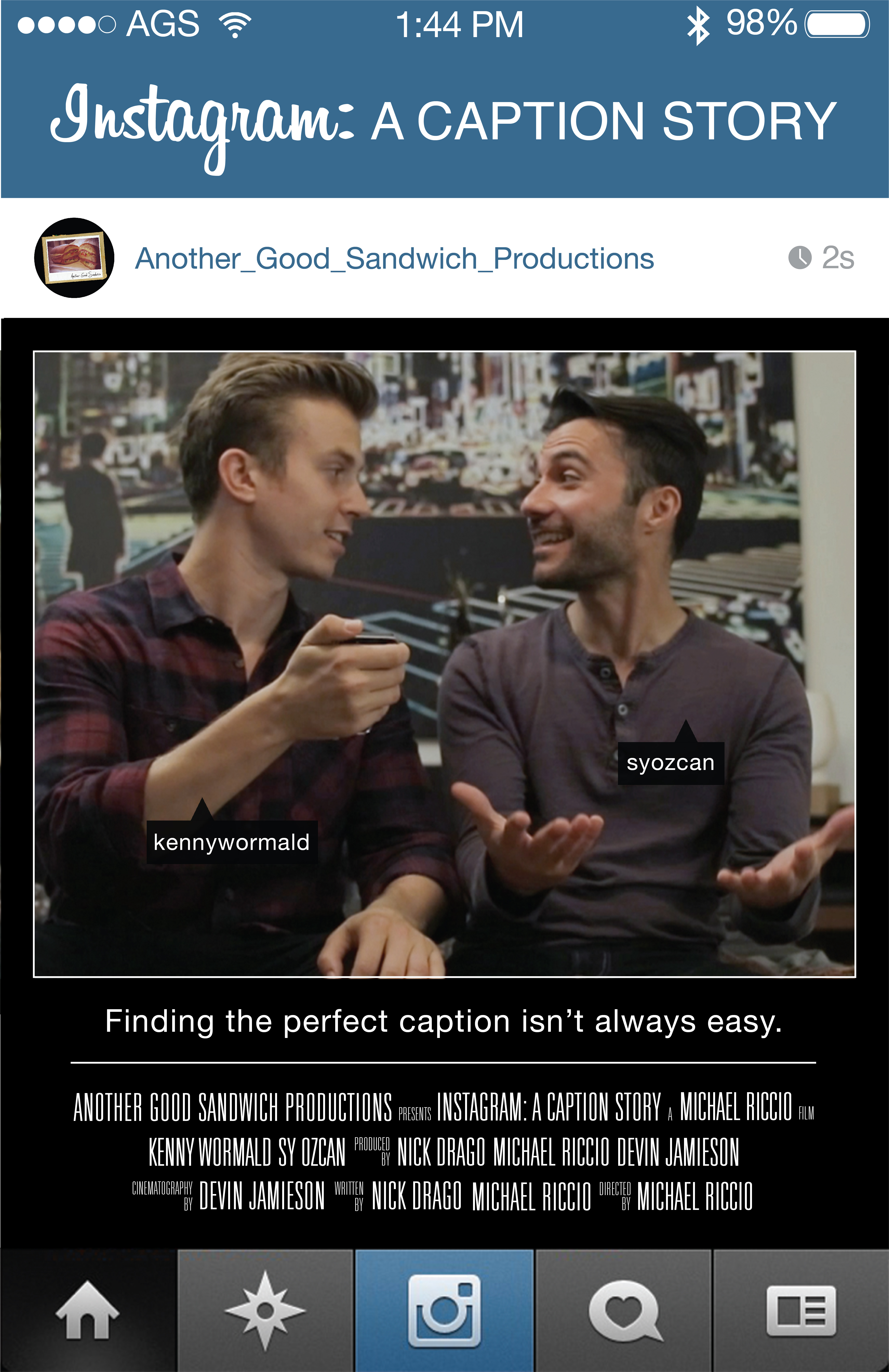 Instagram: A Caption Story