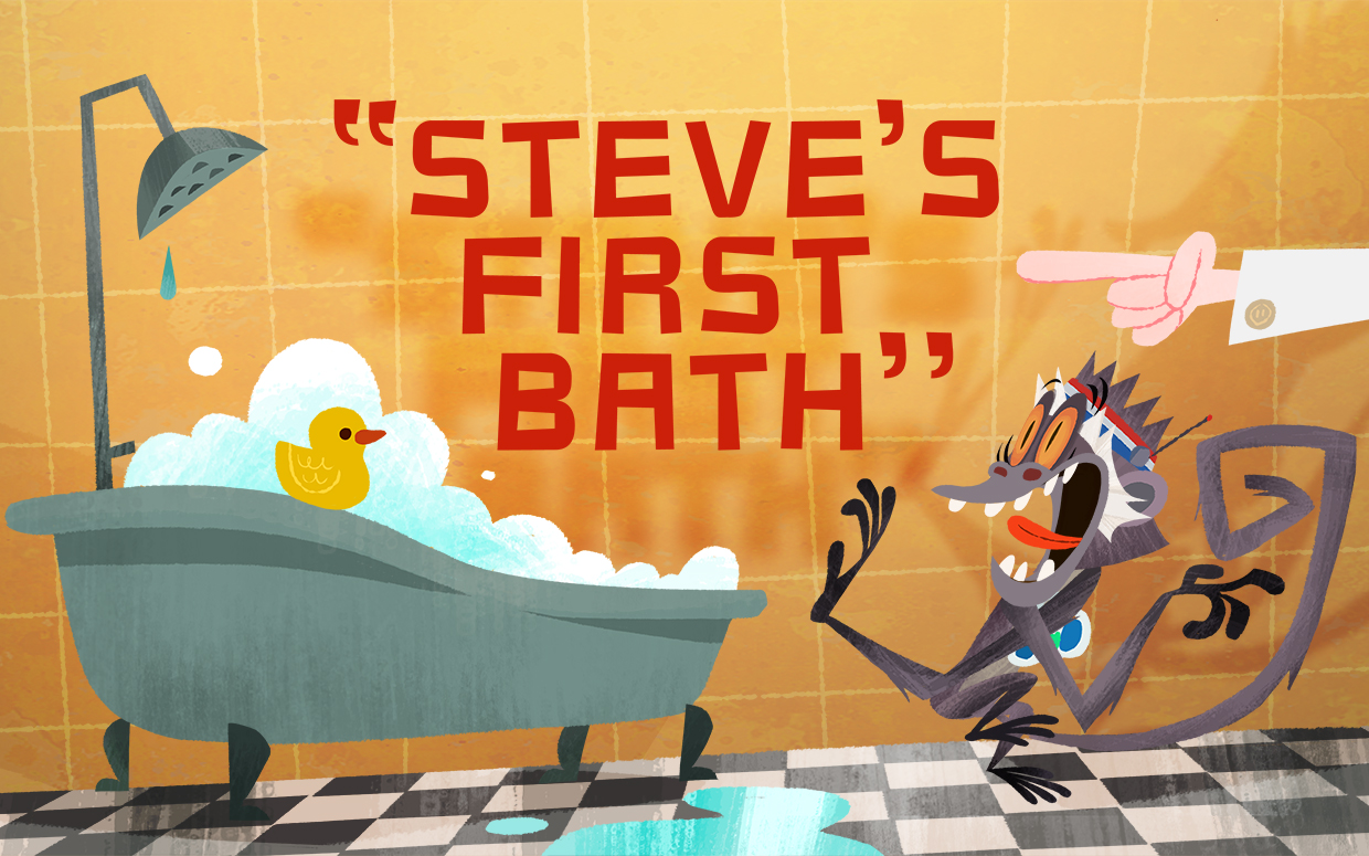 Steve's First Bath